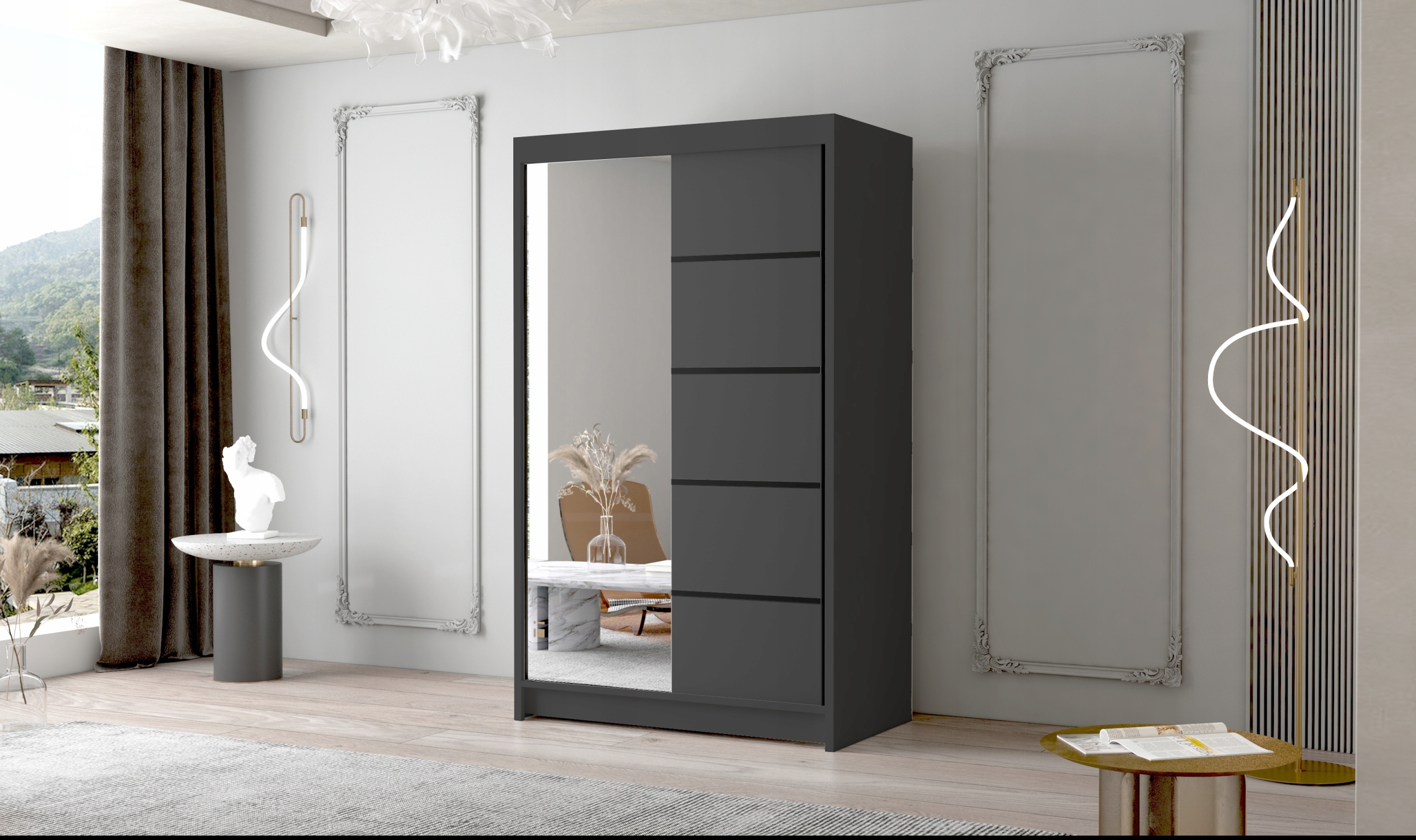 SZAFA PRZESUWNA Fado III 120cm z lustrem GARDEROBA Kolekcja FADO