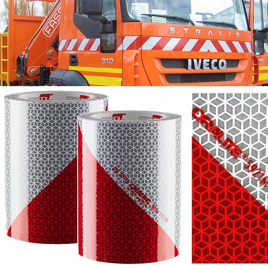 Oralite 5921M Reflexní páska bílo-červená typ II 2 role po 1 m L+p