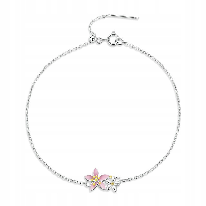 2 x Fraise stříbrný náramek S925 s květinami