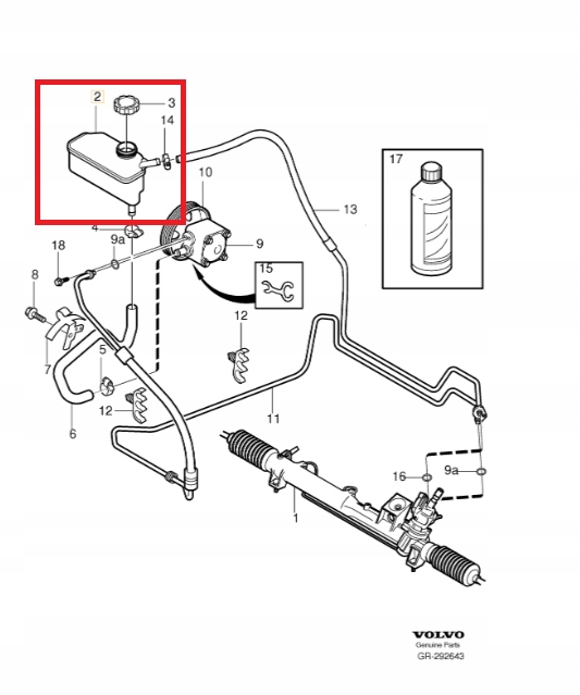 ZBIORNIK PLYNU WSPOMAGANIA VOLVO V70 II 00 08r