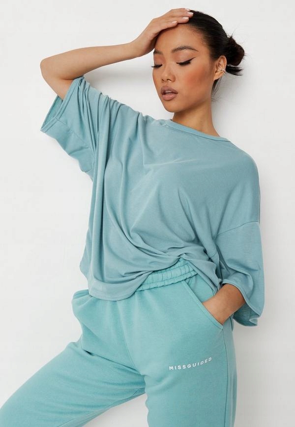 

Missguided_turkusowy T-shirt Oversize ZX9221592