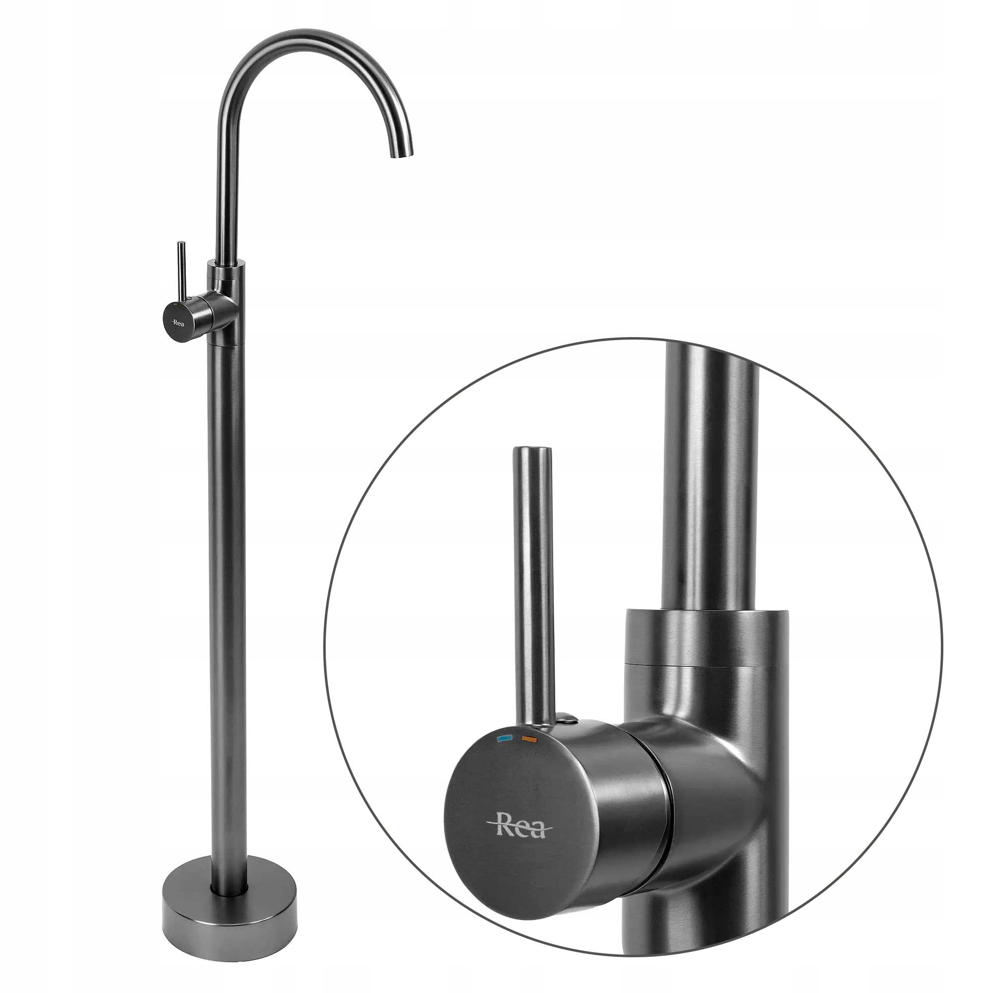 Podlahová umývadlová batéria Rea Lungo Titan Mosadzná Dosah výtoku 20 cm