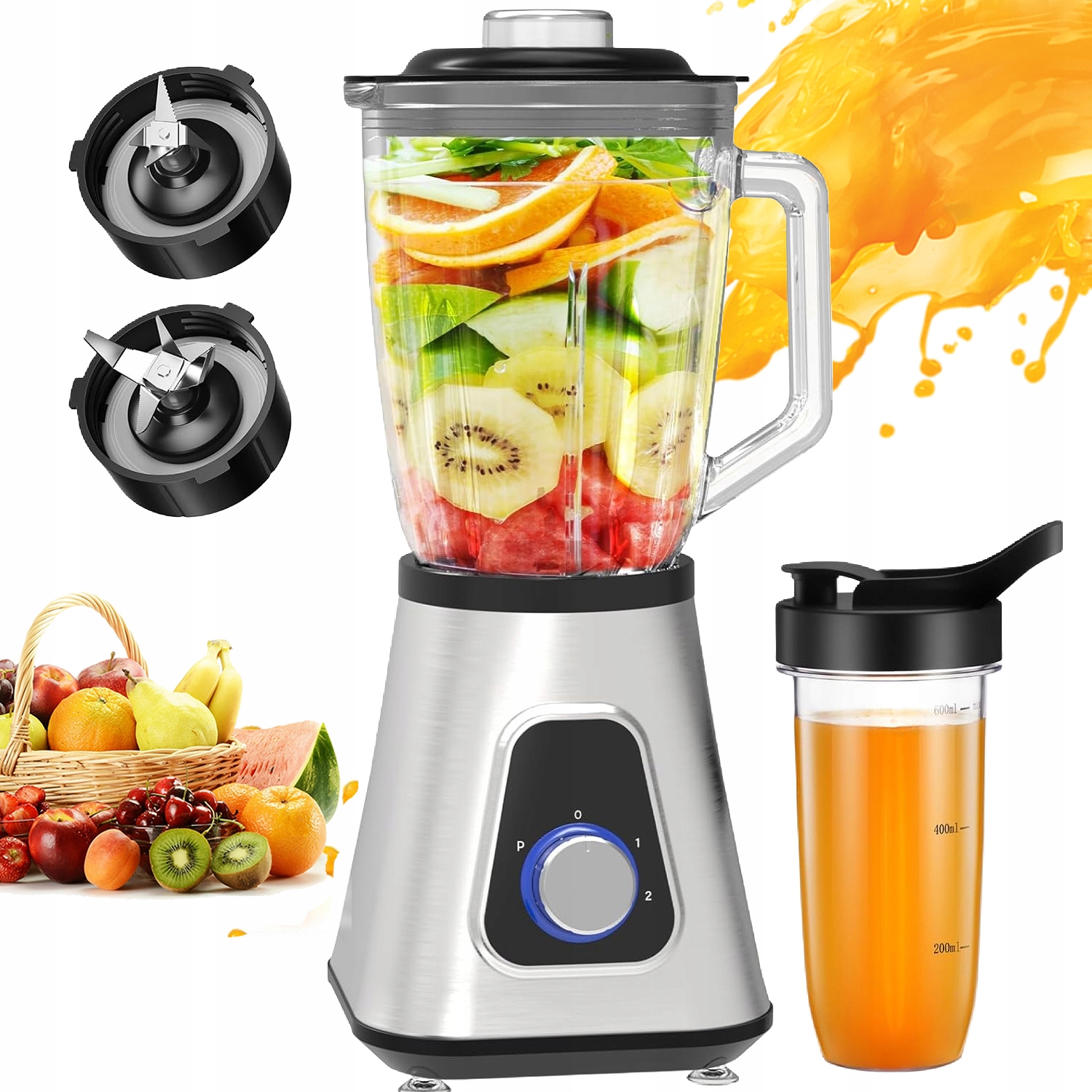 Elektrický Mixér 1300 W S Funkcí Samočištění Pro Ledové Plody Zeleniny