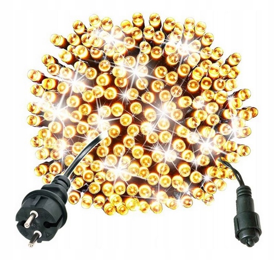 Vánoční Osvětlení Na Stromeček 1000 Led Venkovní Vnitřní Teplé Bílé Flash Vánoce