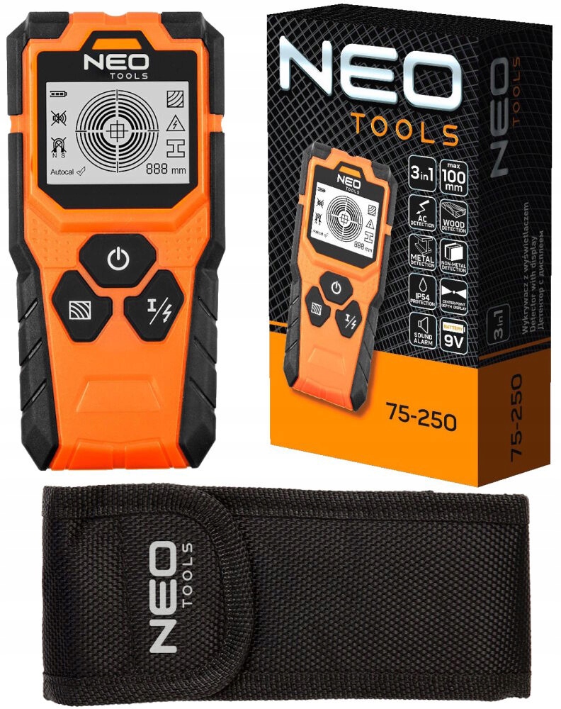 Detektor kovů vodičů pod napětím dřeva, displej Neo