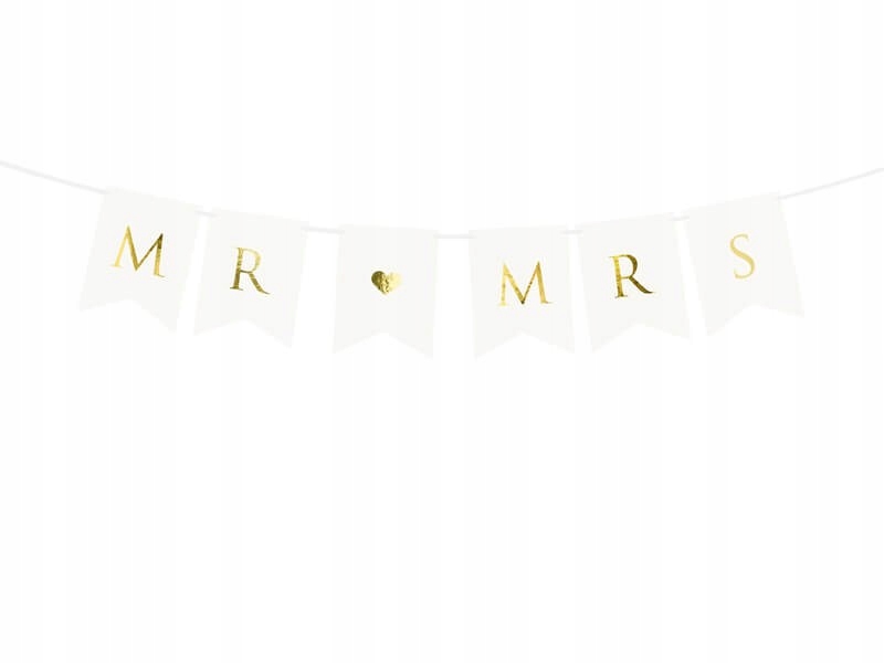 

Baner Mr Mrs, biały, 15 x 85 cm