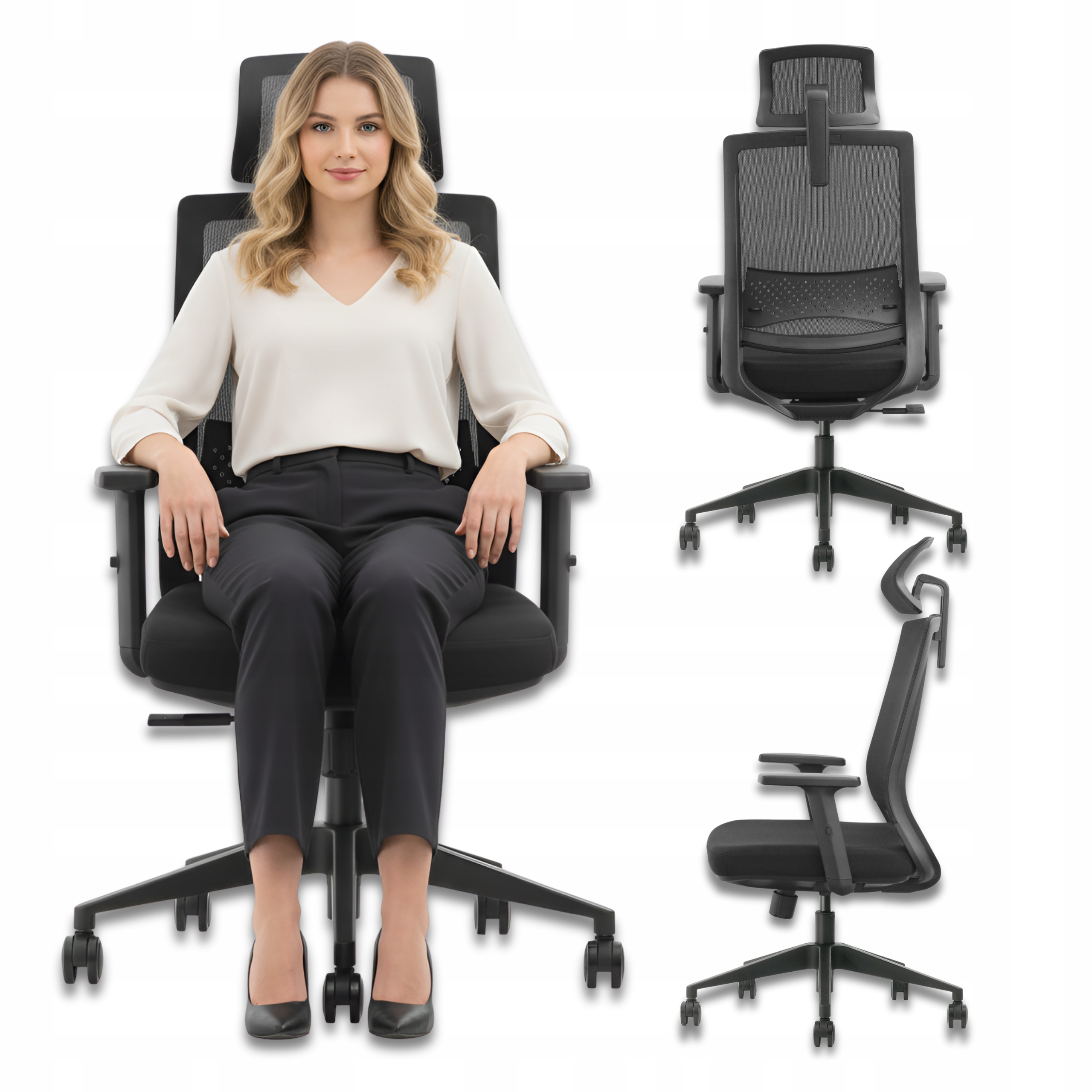 Fotel Ergonomiczny Biurowy Krzesło Biurowe Gamingowe Do Biurka Regulowane