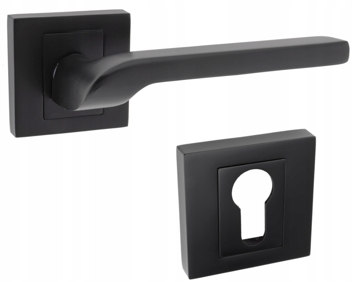 Dveřní Klika Se Štítkem Na Vložku Zoya Černá Matná