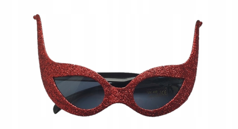 

Okulary brokatowe wydłużone czerwone Fotobudka Bal