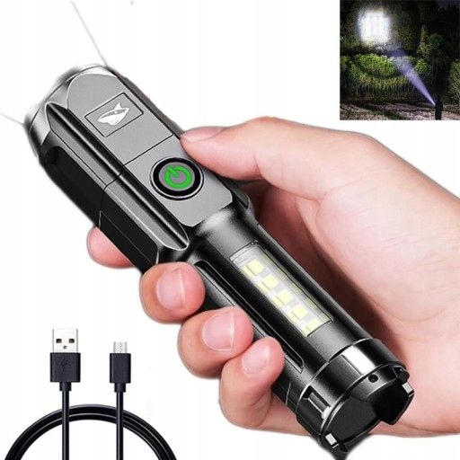 Portable USB Rechargeable LED Flashlight Powerful