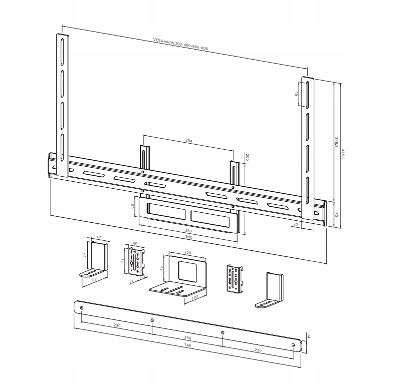 Uchwyt Vesa Neomounts AV2-500BL dla Jabra, Poly, Neat, Logitech