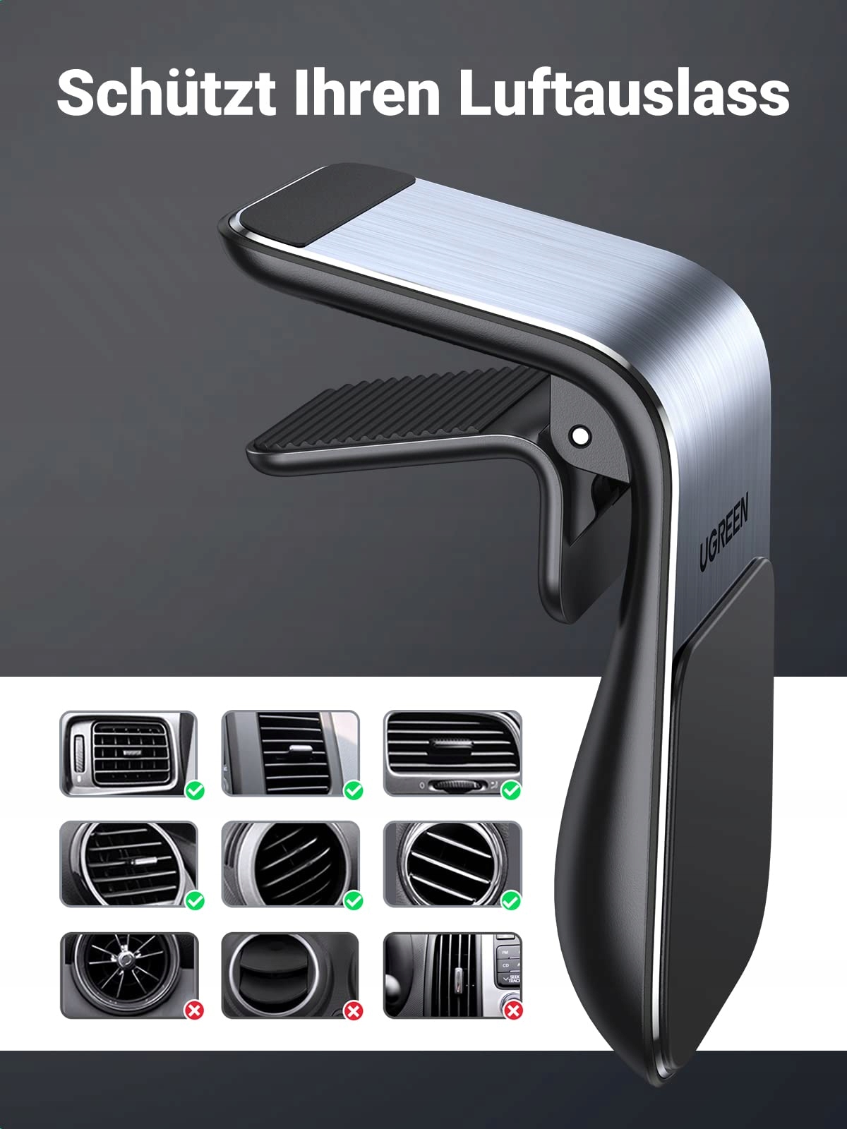 UGREEN Magnetyczny Uchwyt Samochodowy na Telefon iPhone Galaxy — miniatura 5