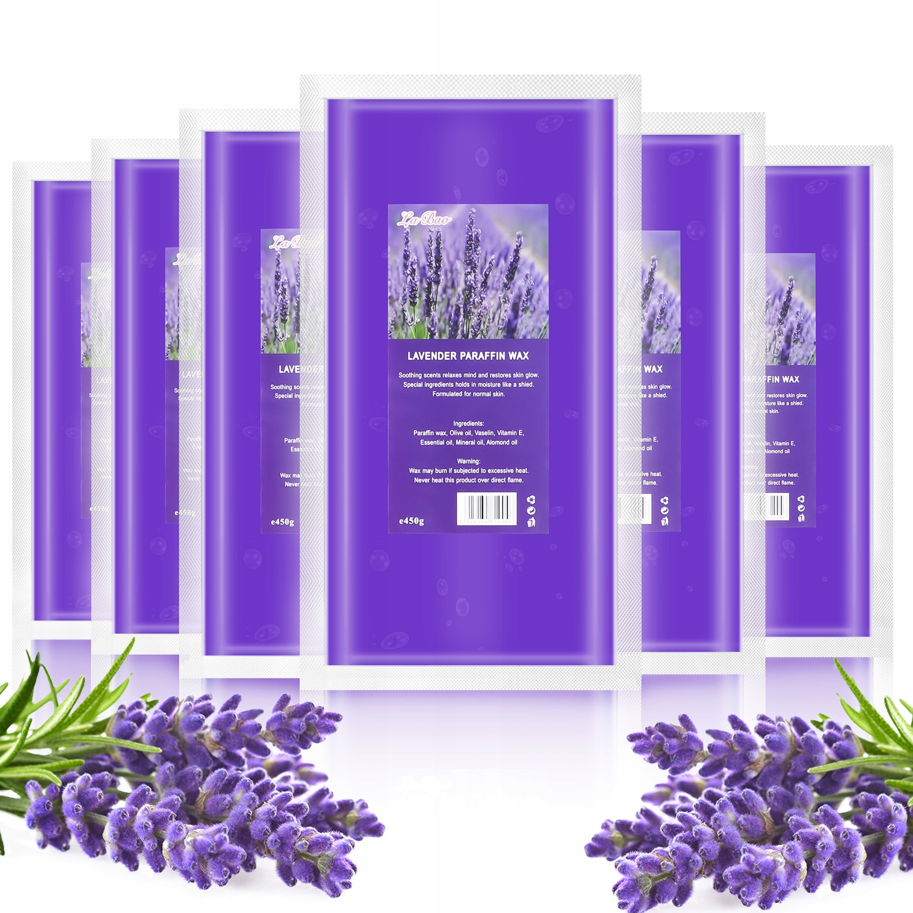 Parafín kosmetická na nohy rukou 6 x 450 g vonná květinová levandule