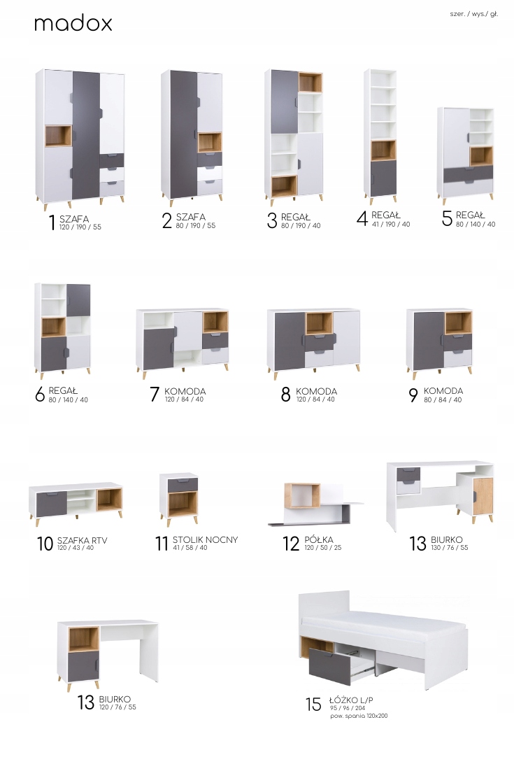 Biurko MADOX (13) Kolor mebla biały