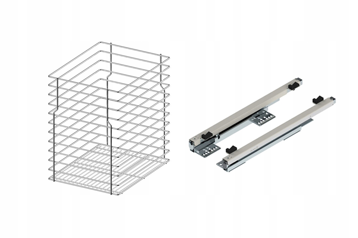Cargo do spodnej skrinky 50 cm 500 Efekt Chróm 1p tichý zatvárač Rejs pod záves