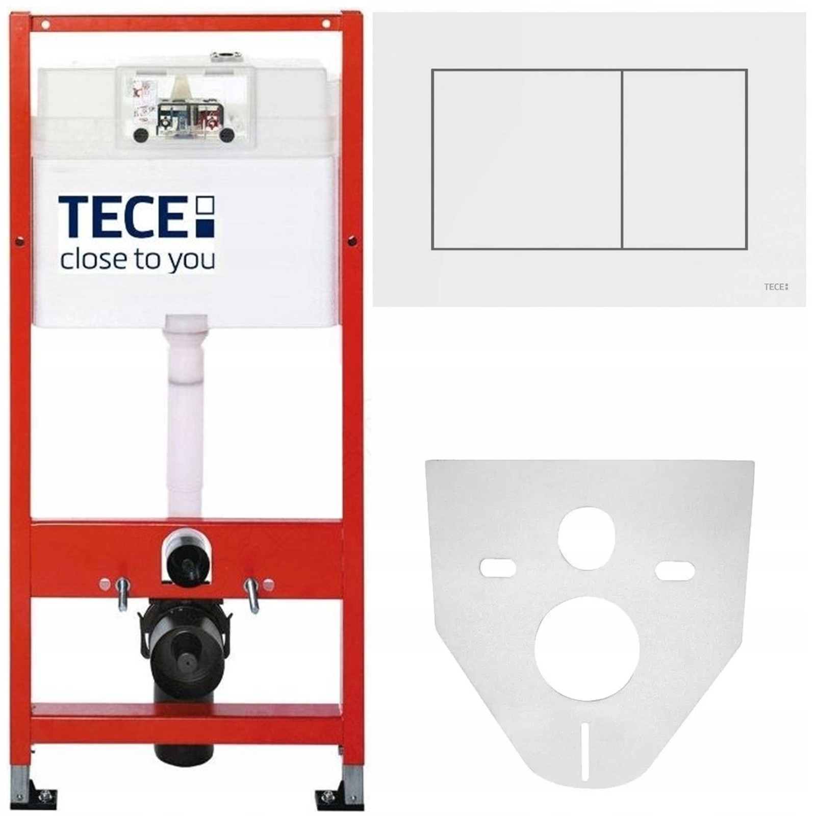 Tece Base Stelaż Podtynkowy Wc Zestaw Przycisk Biały Mat Mata 4W1