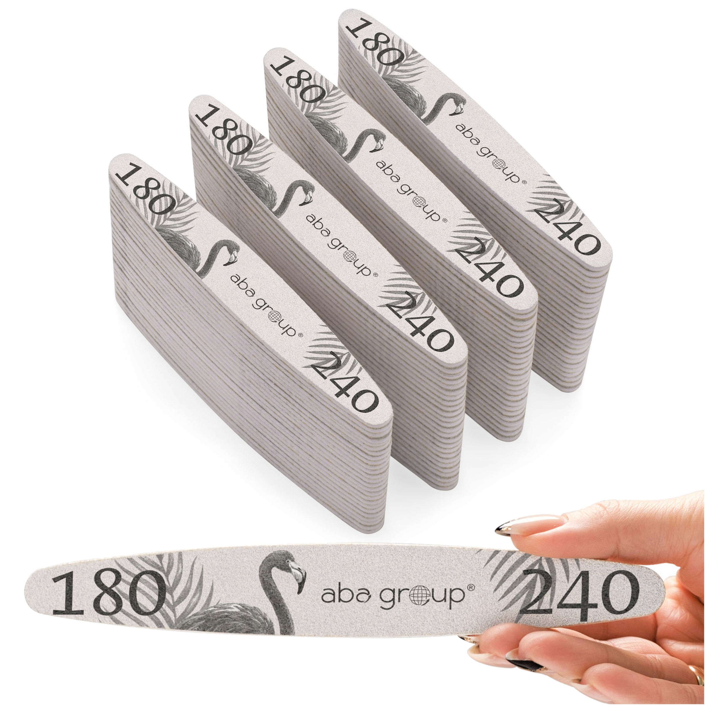 Pilník Pilník na nehty 180/240 Elipsa Slim Sada 100 ks Aba Group