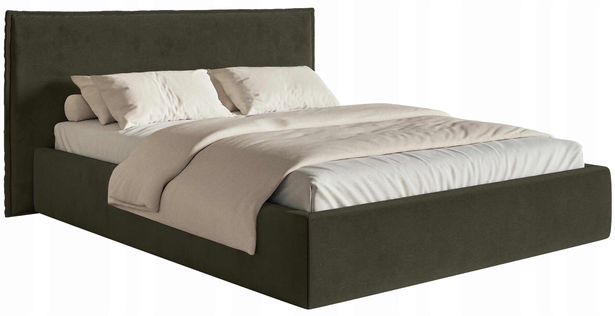 Čalouněná postel 180 x 200 cm Softie s úložným prostorem, tmavě zelená, velur