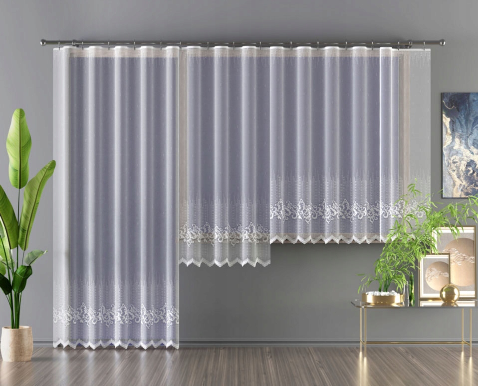 Mg Záclona 628/129 Bílá 350x250 cm Hotová Obšitá Bt