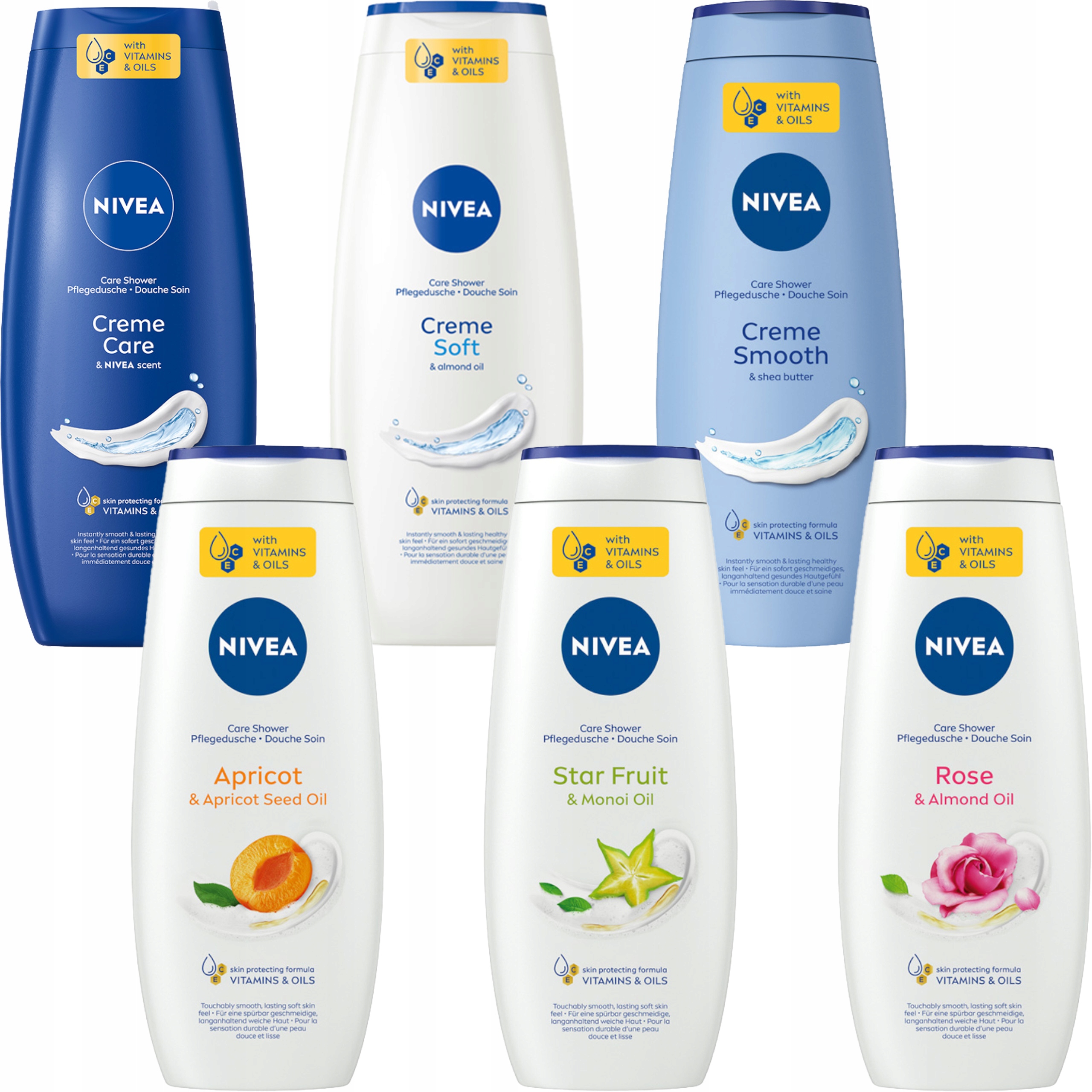 Nivea gel sprchový gel dámský set 6 x 500 ml
