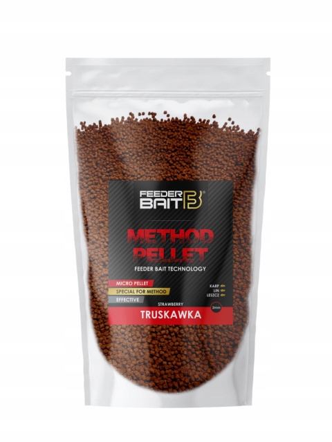 Micro Pellet 2mm Feeder Bait Truskawka 800g Metoda