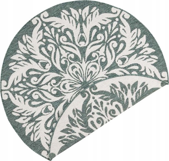 Koberec na terasu, zelený, kulatý, oboustranný, 200 cm