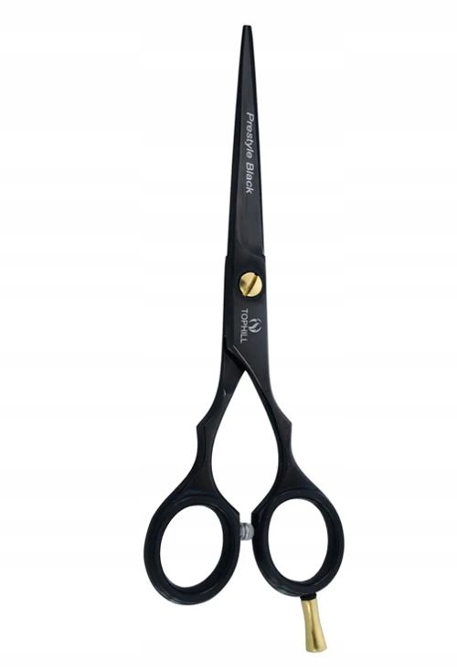 Tophill kadeřnické nůžky černé prestyle černé 5,5" TH-4009