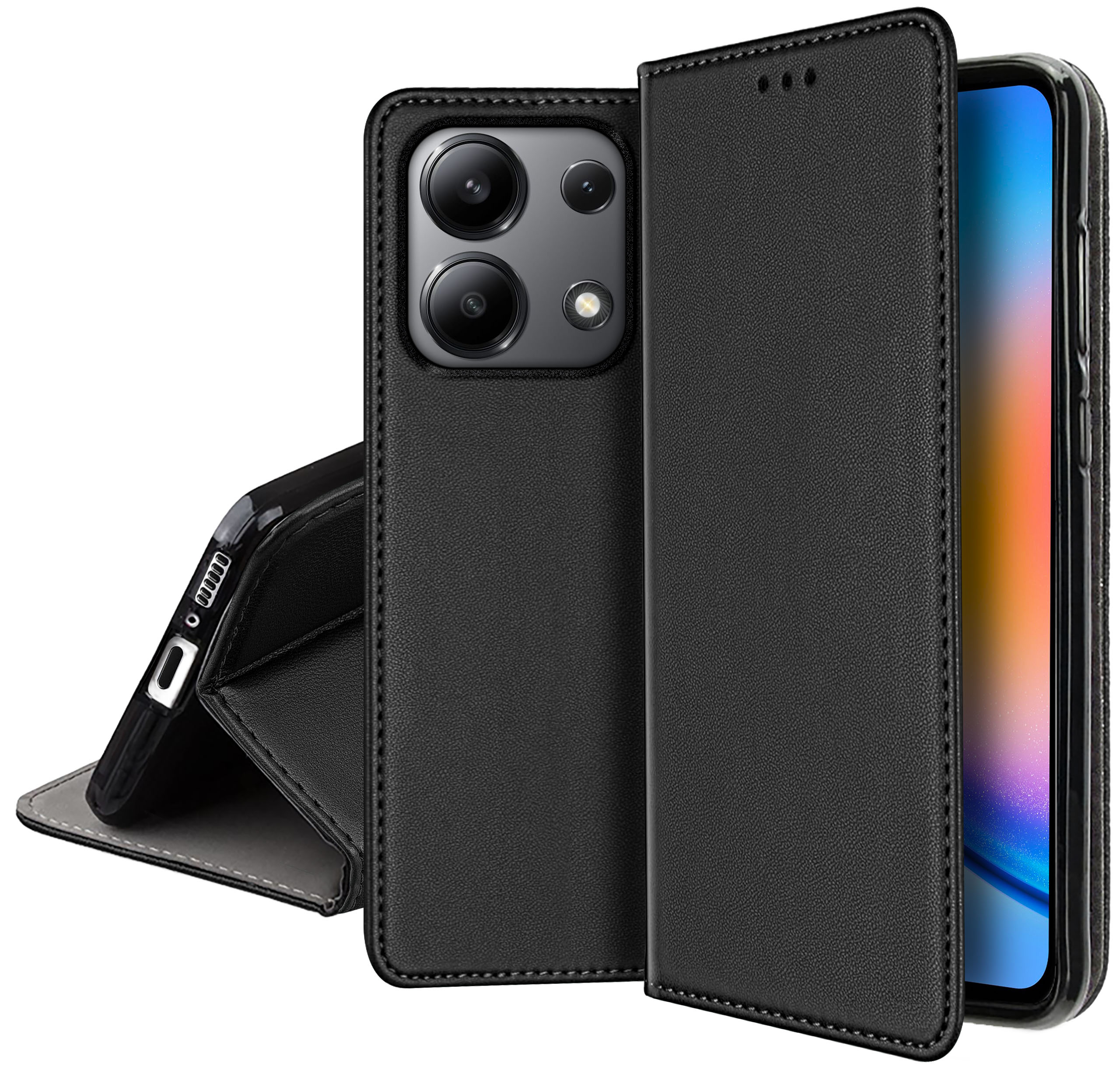 Etui Skórzane do Xiaomi Redmi Note 13 13 4G Magnetyczne Book Tokra Szkło