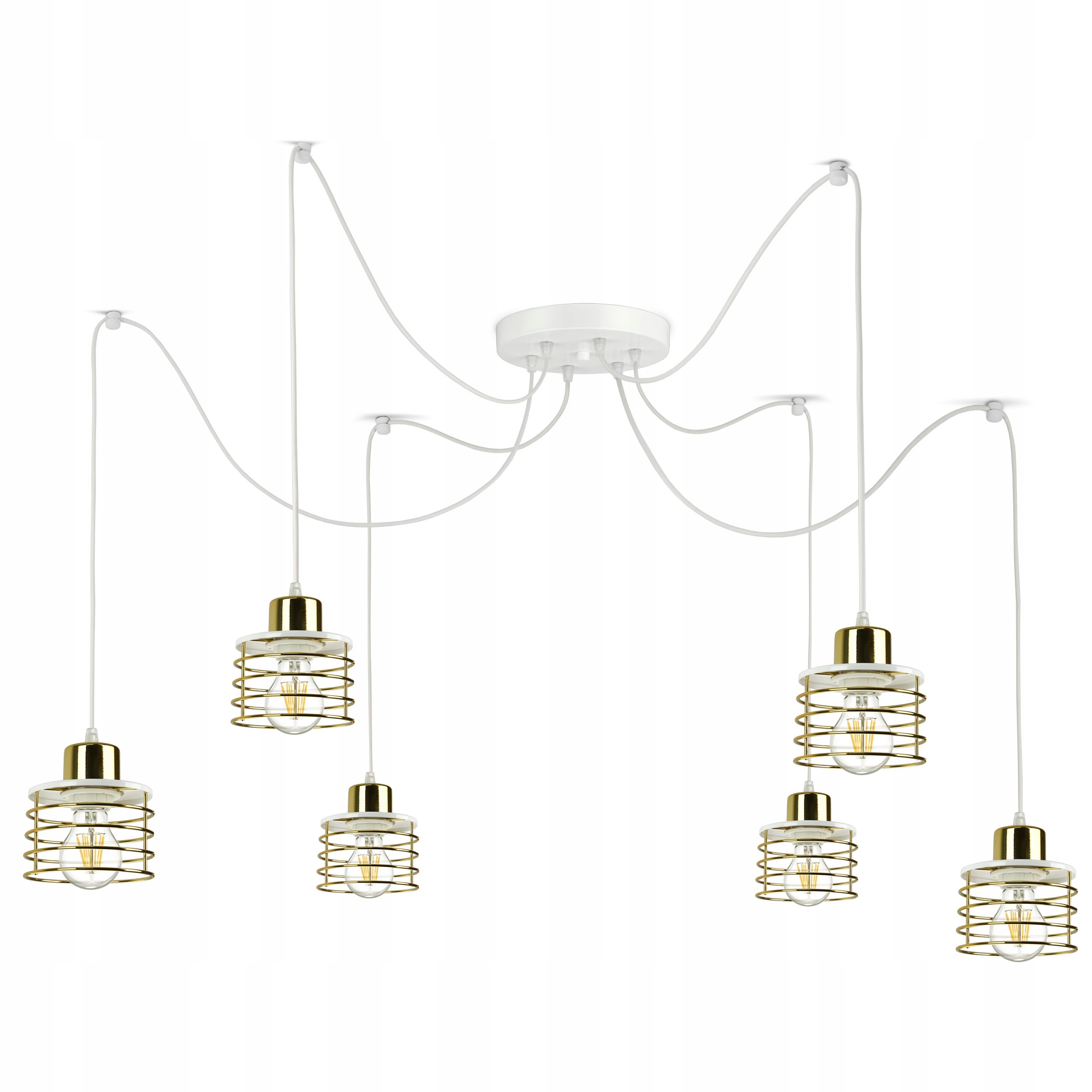 Závěsná lampa Lustr Pavouk Glam Zlatý Chrom Med
