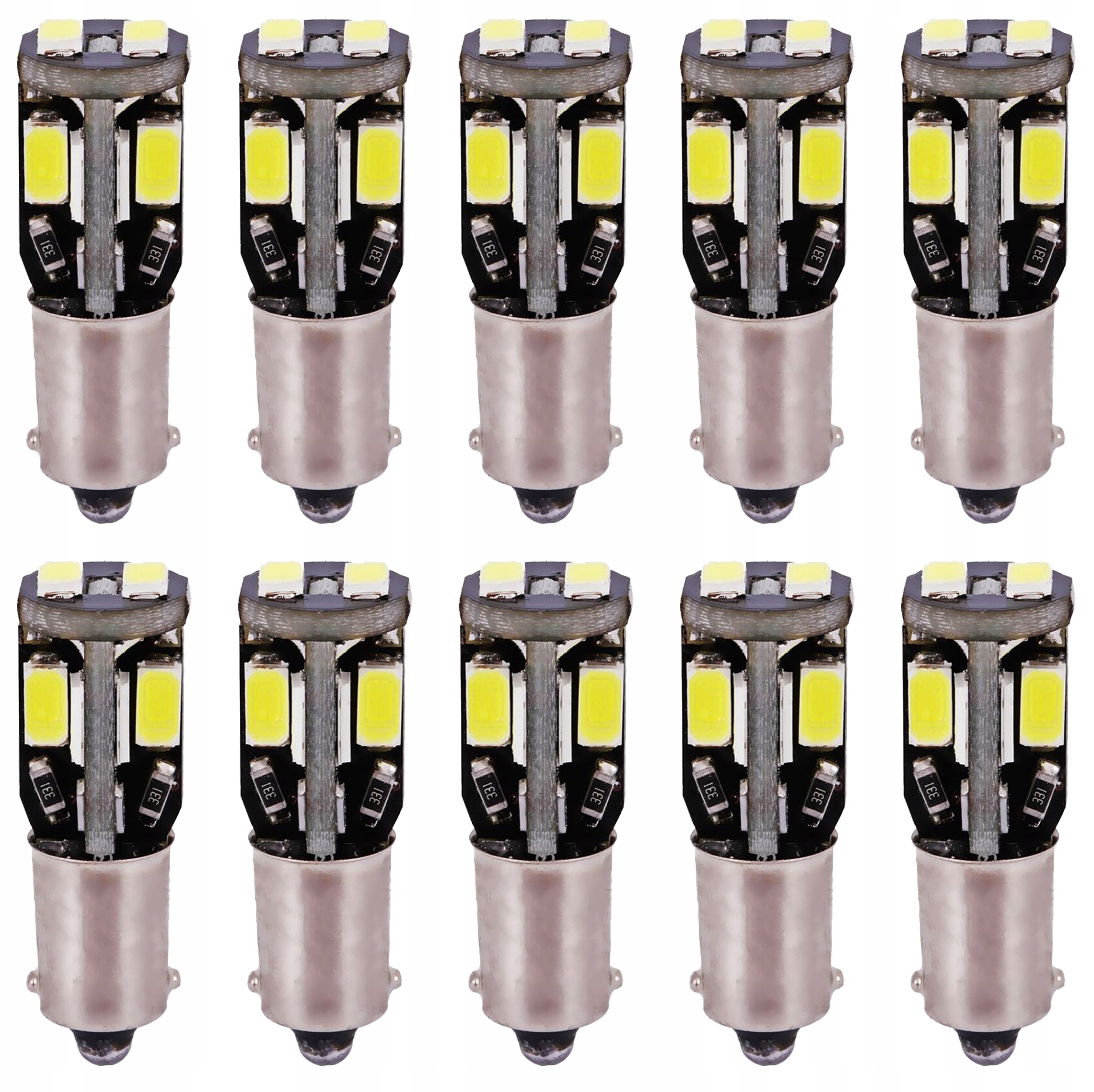 

10x BA9S 10smd 5630 Żarówka Led Canbus 12V T4W