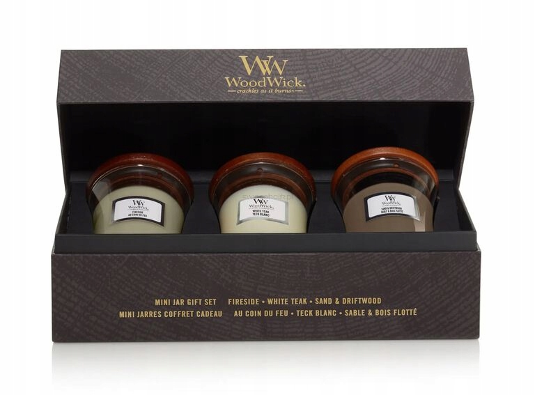 Woodwick Mini Jar Dárková sada 3 x 85 g