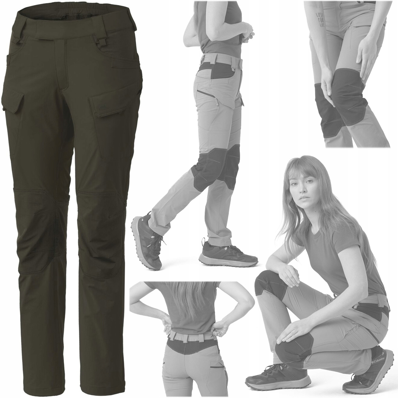 Dámské Trekové Kalhoty Outdorové Elastické Prodyšné Zelené Xs