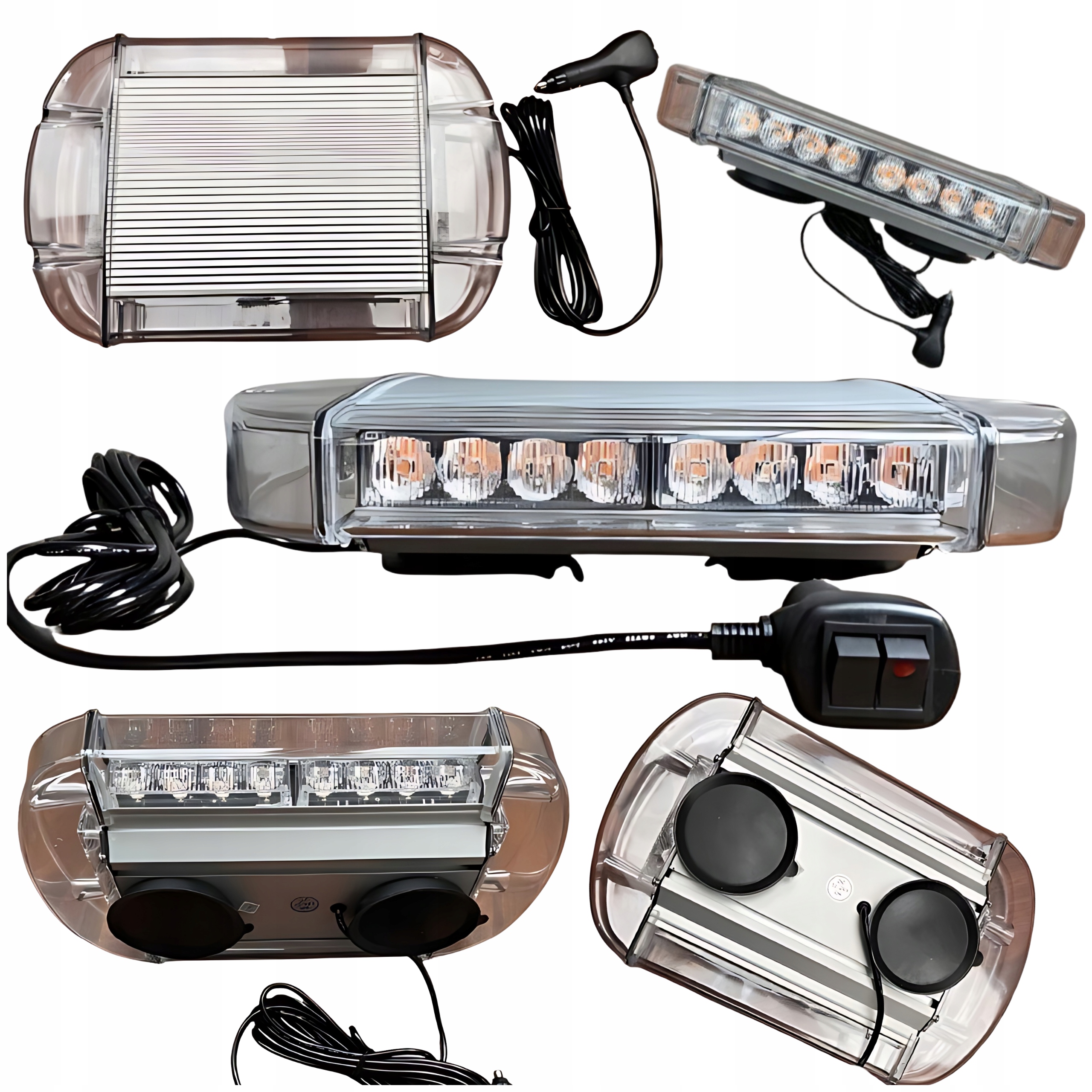 Výstražný nosník 24 Led Kohout Ufo 12/24V 15 režimů, 3,3 m kabel, IP67