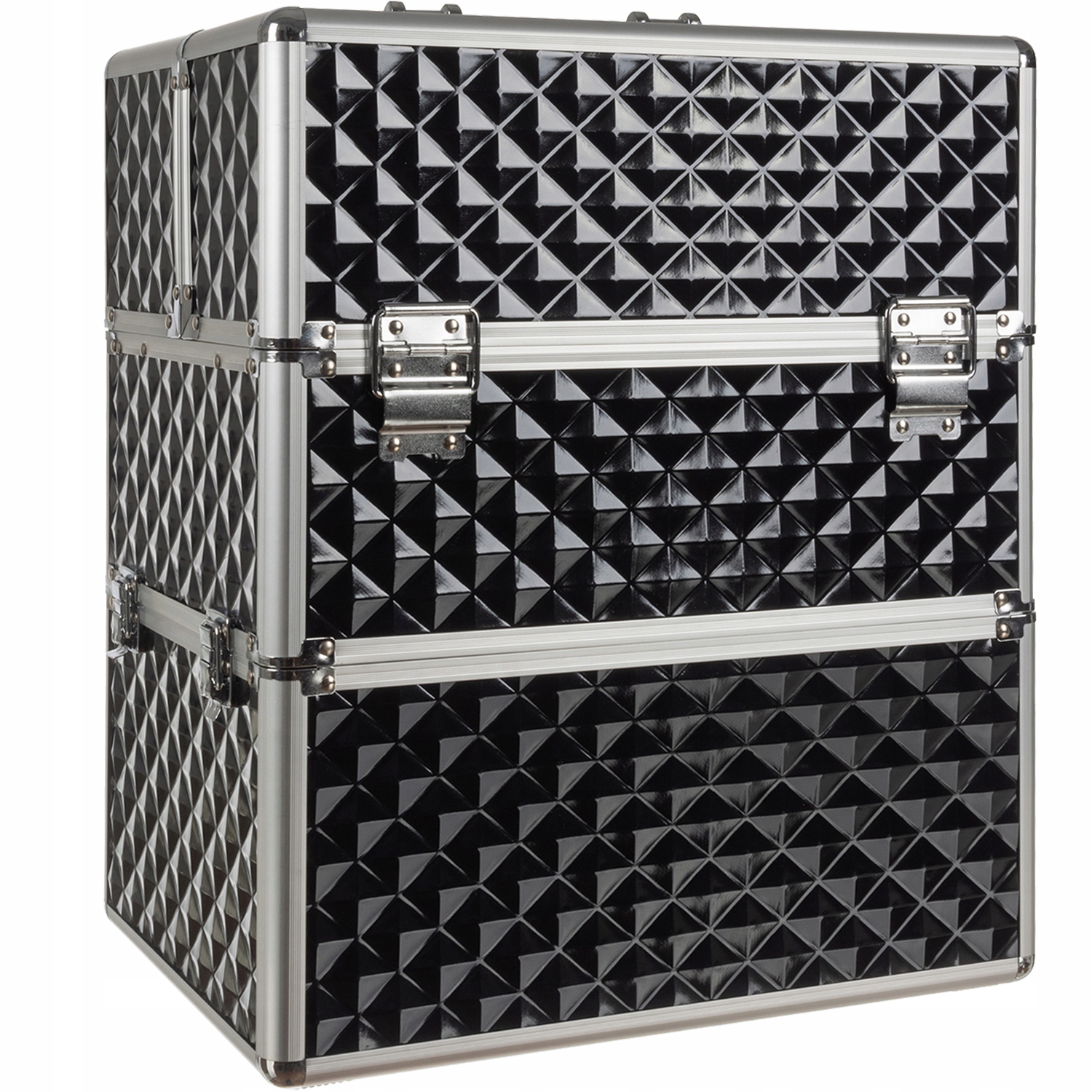 Kuferek Kosmetyczny na Lampę Walizka Lakiery Kosmetyki XL Duży Kufer 3D Kolor dominujący czarny