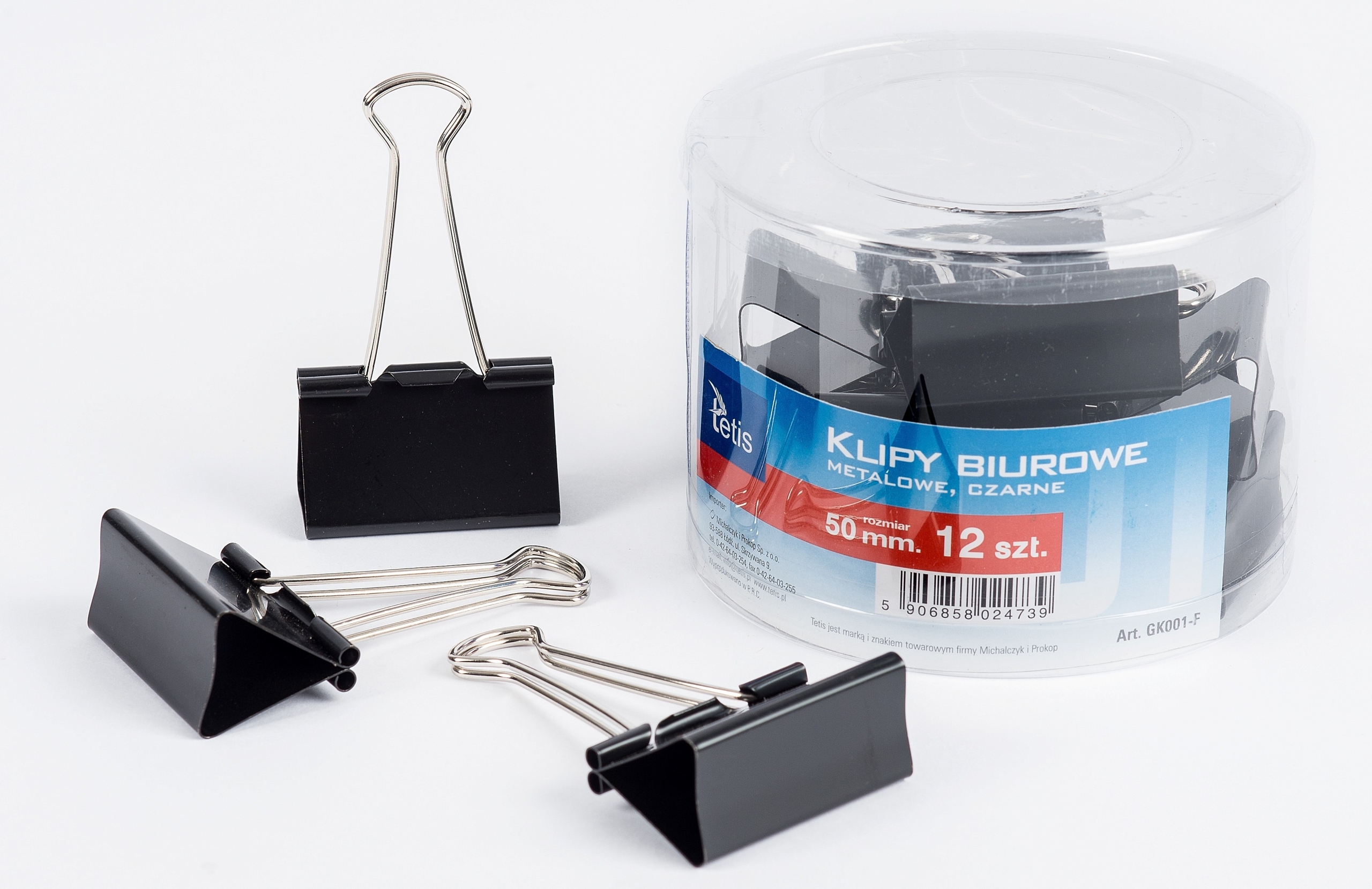 

Klipy biurowe metalowe 50mm 12szt. Tetis GK001-F