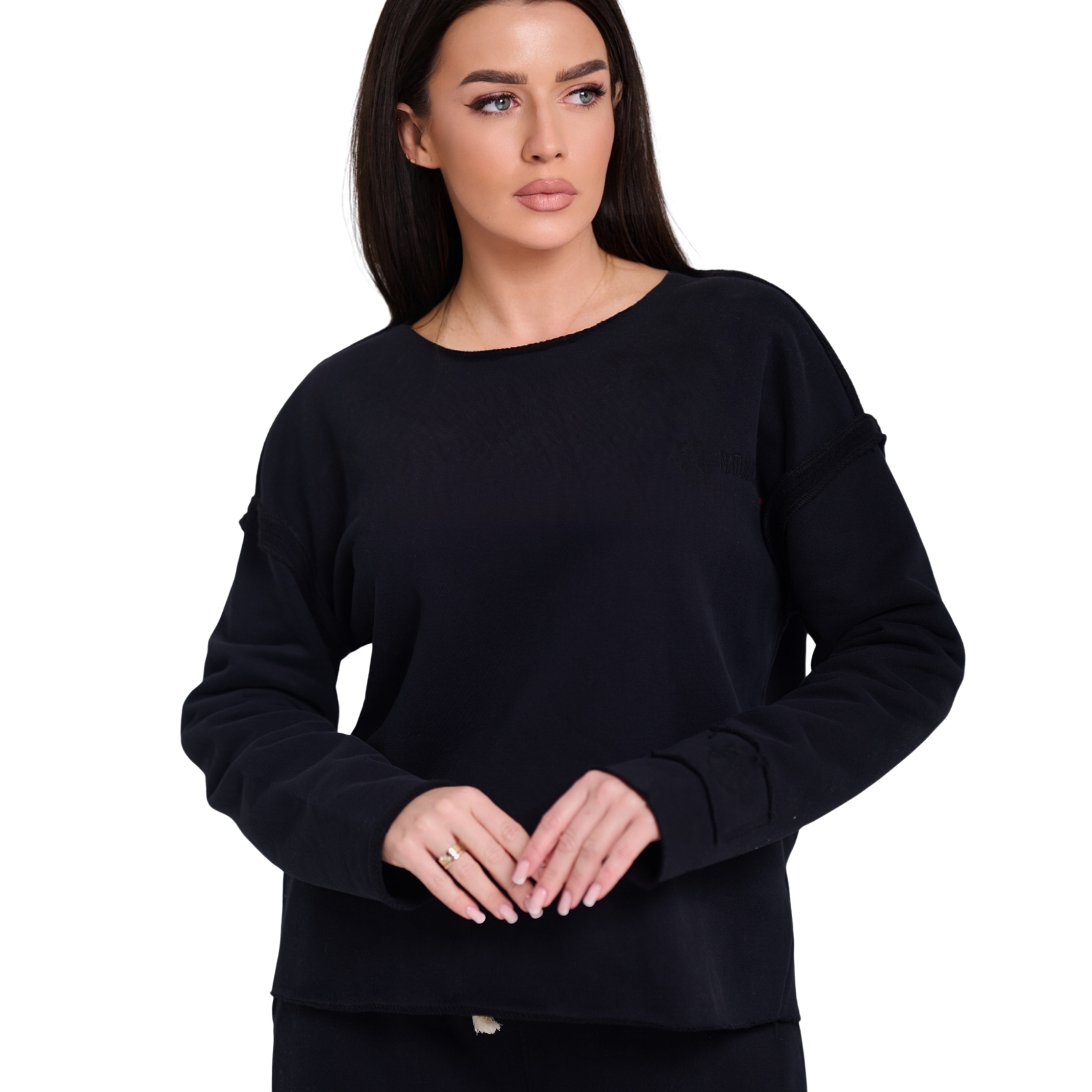 Dámská tepláková mikina k kompletu Premium černá M/L