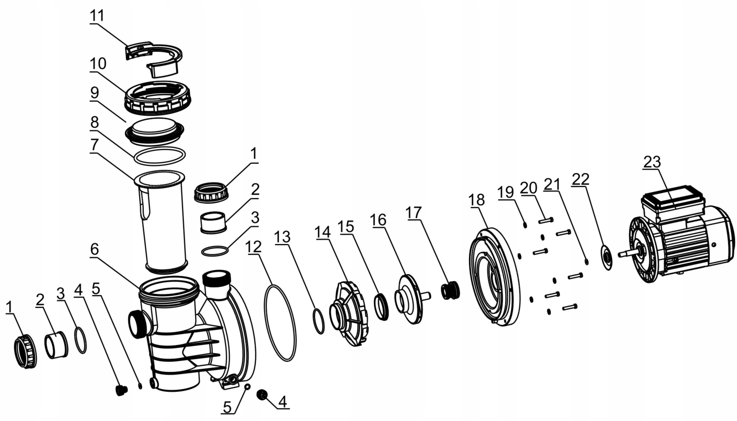 POMPA BASENOWA SAMOZASYSAJĄCA IBO SWIM 025 FILTR Maksymalna wydajność pompy 11700 l/h