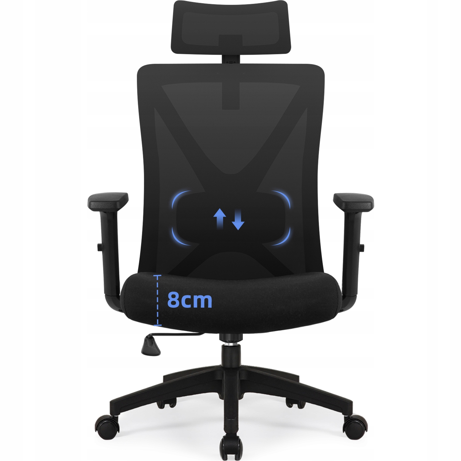 Otočné křeslo Authmic bílá/modrá