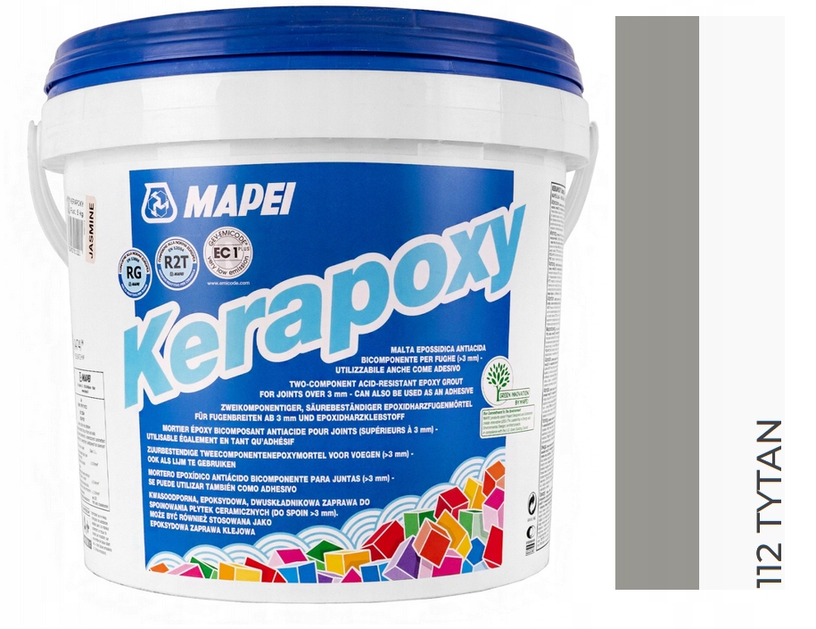 Mapei fuga Epoksydowa Kerapoxy 112 Tytan 5kg do klejenia płytek kamienia
