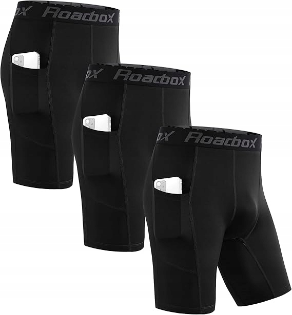 Roadbox 3 pary męskich szortów kompresyjnych, szybkoschnące , roz. 3XL