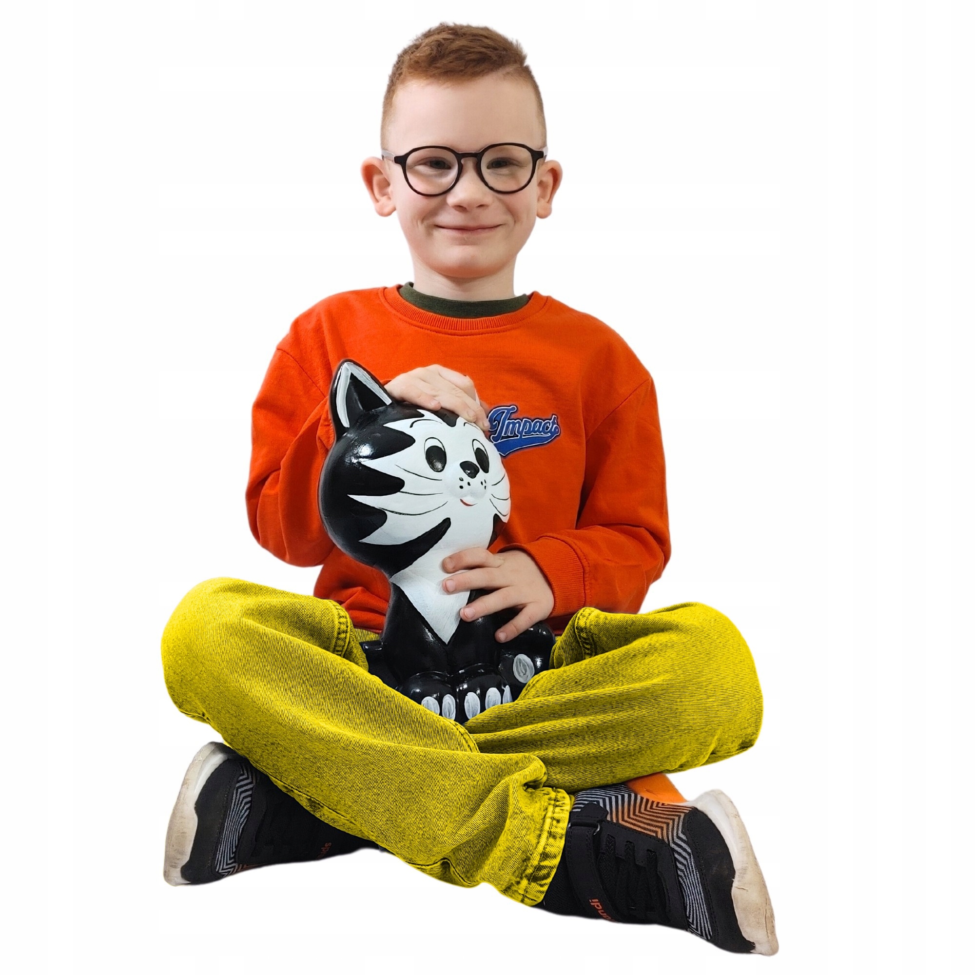 Černá pokladnička Kočka s Jménem kočička pro chlapce dívky dospělé XXL