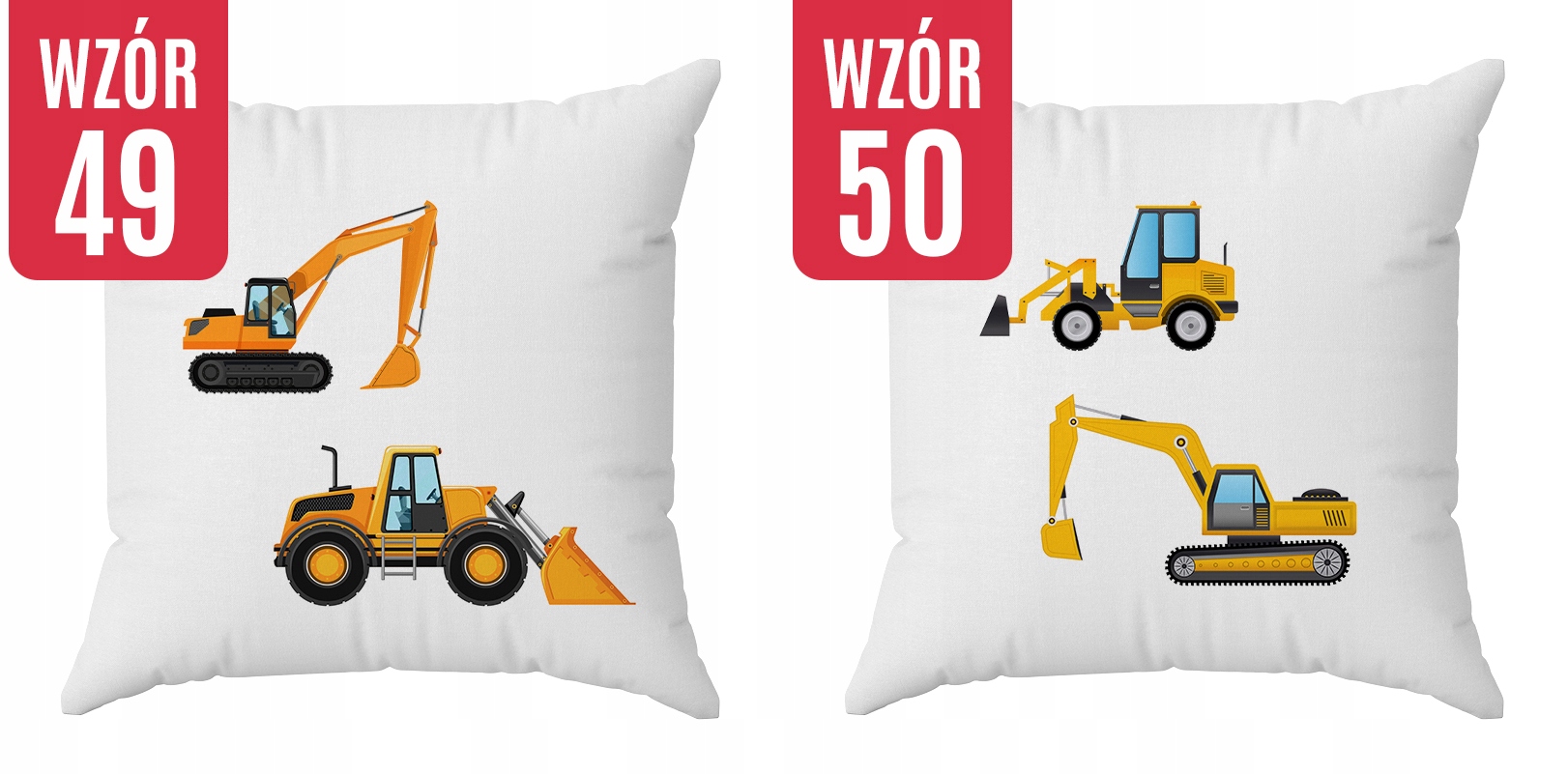 Poduszka z maszynami budowlanymi, koparki, wywrotki - Dla dziecka Rodzaj gadżetu filmowy gamingowy książkowy, komiksowy muzyczny