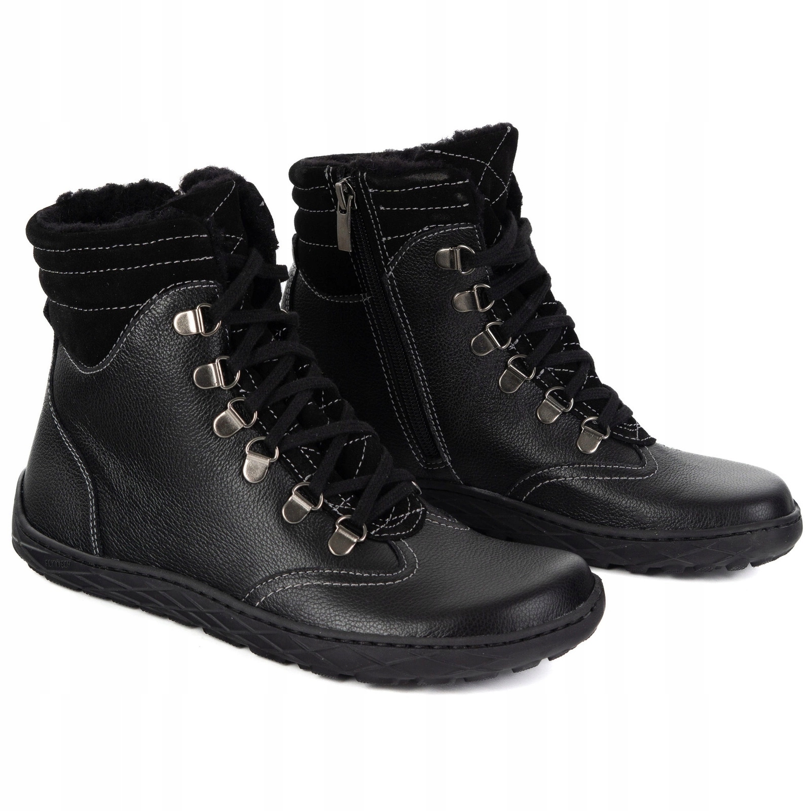 Dámské zimní kožené barefoot boty zero drop Olivier Runa černé 38