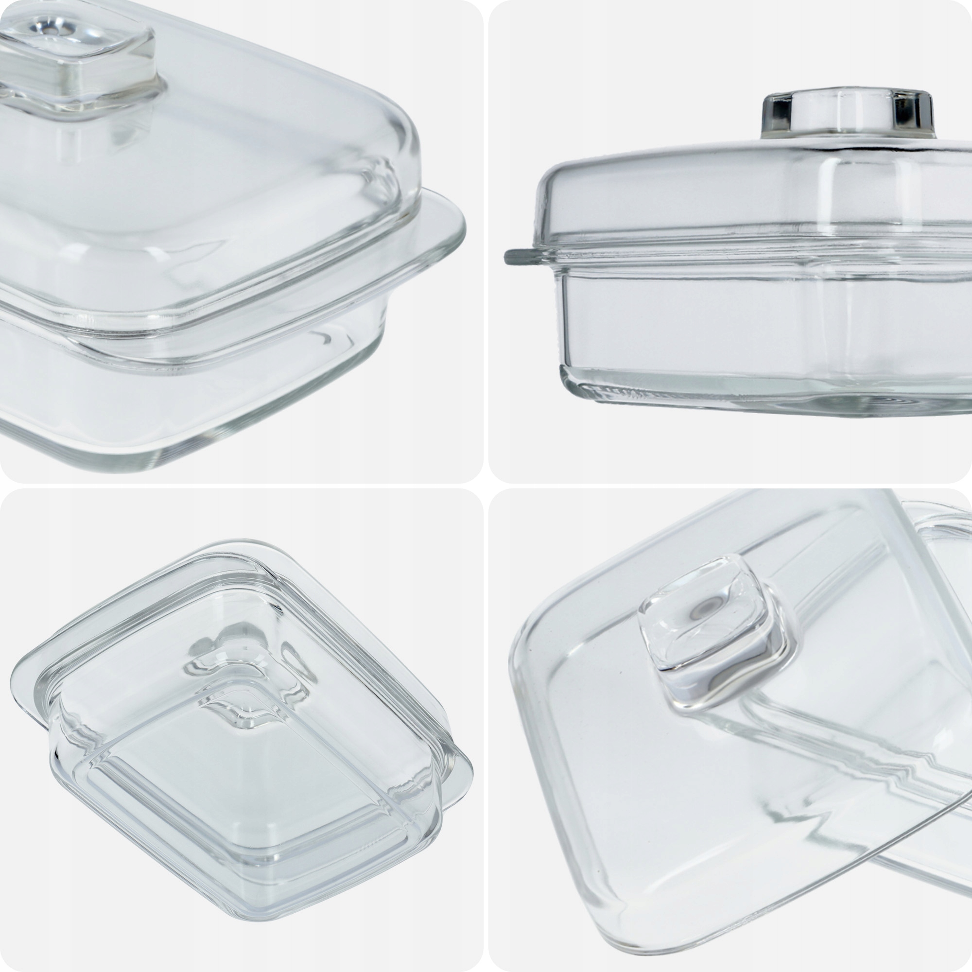 SZKLANA MASELNICA MASELNICZKA Z POKRYWĄ POJEMNIK Materiał szkło