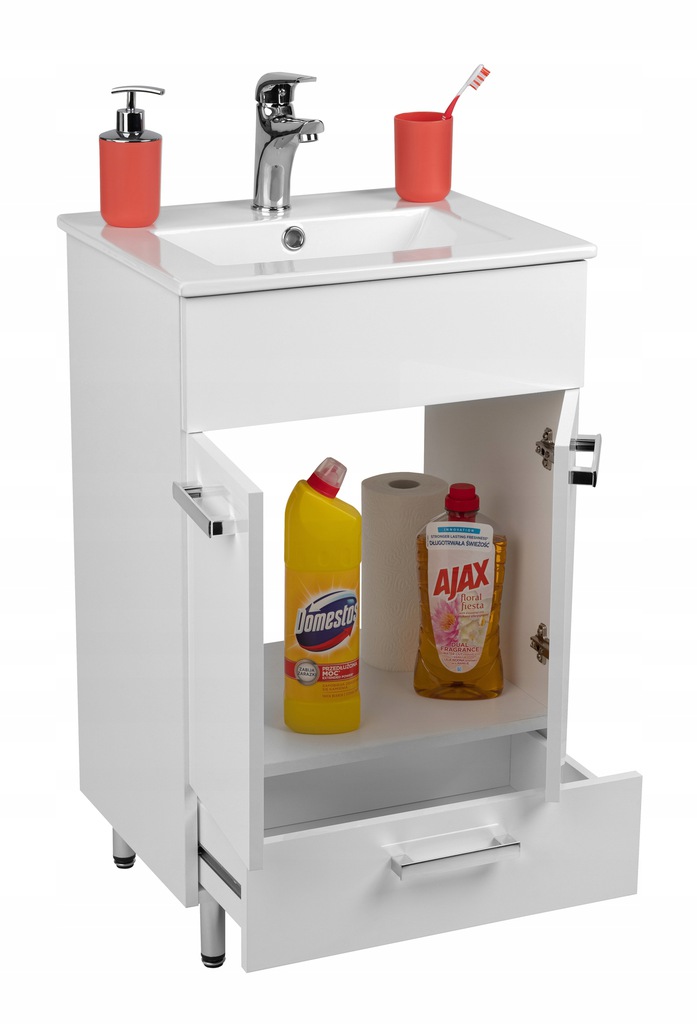 Szafka z umywalką 50 x40 stojąca połysk szuflada Marka Stamar