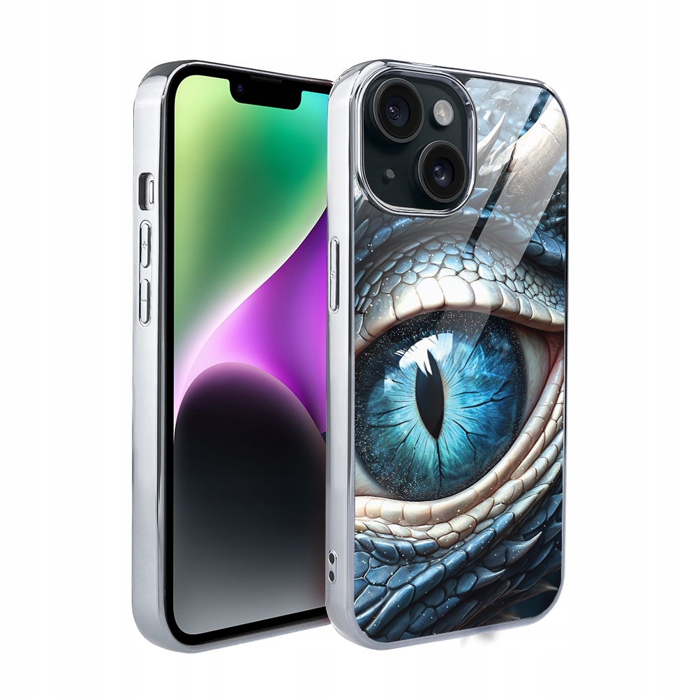 Pouzdro pro iPhone 14 Ibizu Elite Glass, skleněná zadní strana, oko ledového draka
