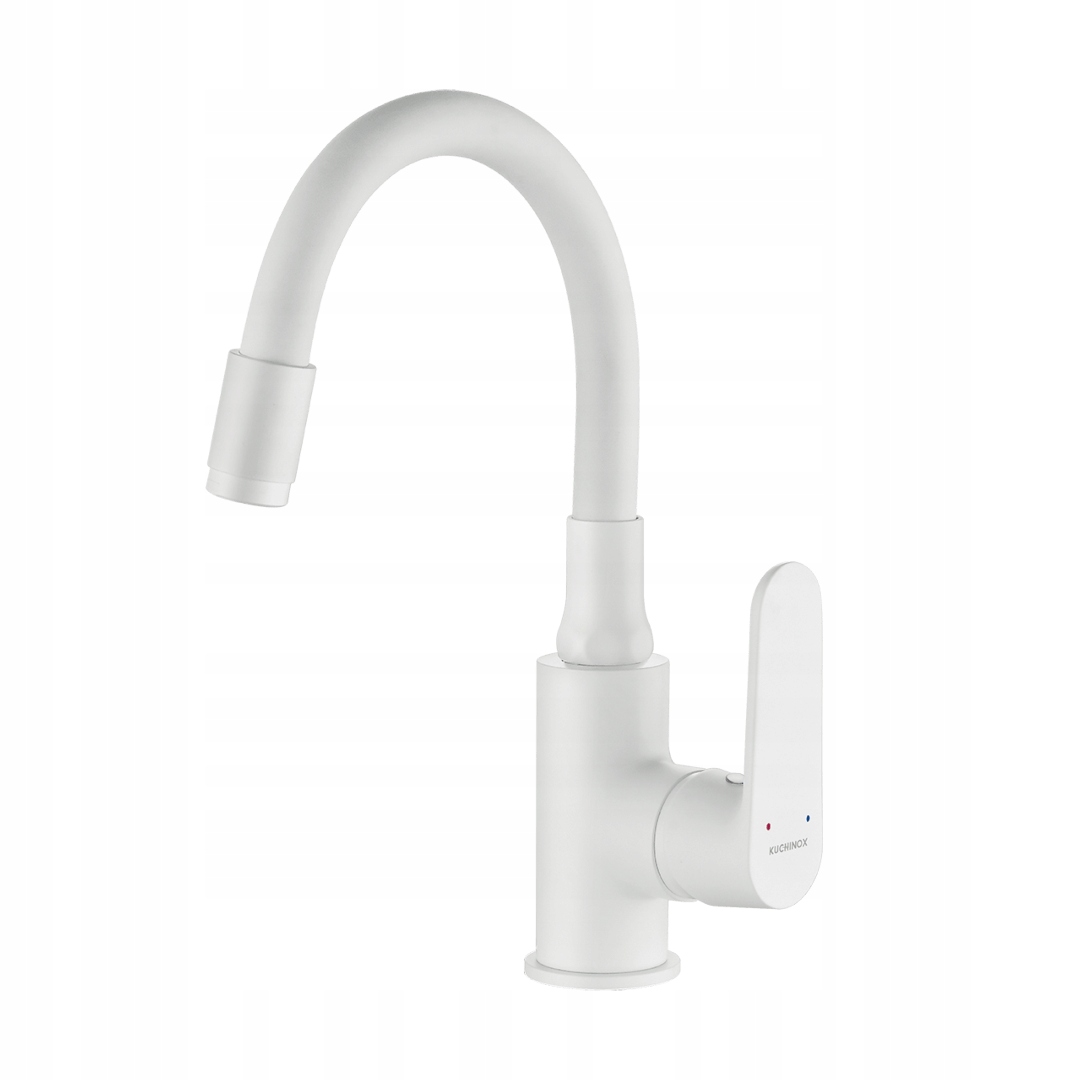 Bateria umywalkowa elastyczna biała mat wyginana