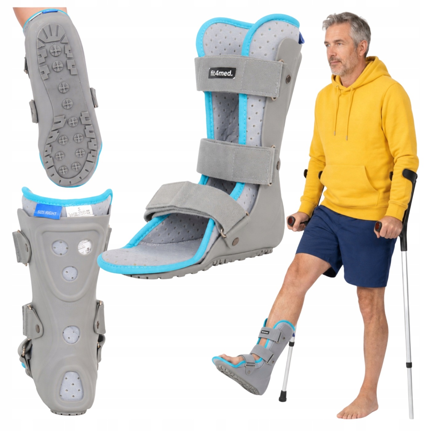 Orteza Stawu Skokowego I Stopy Typu Walker But Ortopedyczny FIT4MED Lewy M