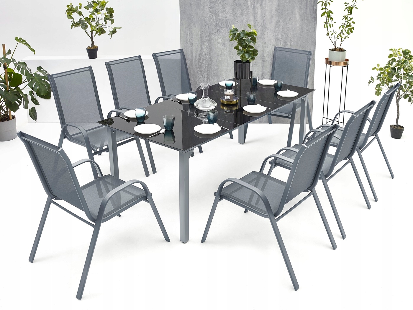 MEBLE OGRODOWE ZESTAW STÓŁ 8+1 NA TARAS BALKON Rodzaj stół i krzesła