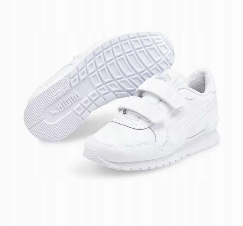Puma buty dziecięce skórzane białe na rzep St Runner v3 384905 02 r. 29